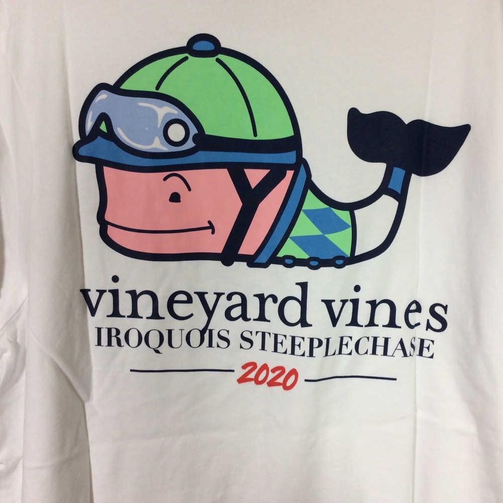 Vineyard Vines NEW Iroquois Steeplechase Horse Racing Men's T-Shirt Size M White